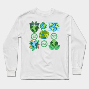 Earth Day, Save Our Planet, Clean the Earth, Less Polluting More Awareness, Help Clean Help Preserve Long Sleeve T-Shirt